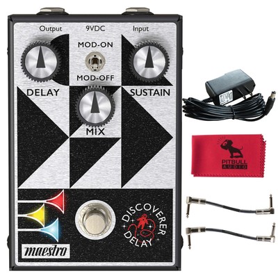 Maestro Electronics Discoverer Delay Guitar Effects Pedal, Power, Cables & Cloth