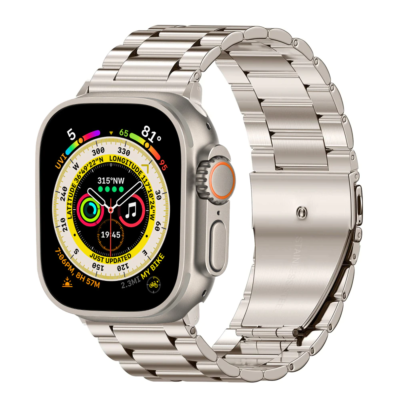 Pulsera de acero inoxidable para apple watch, banda de 45mm, 44mm