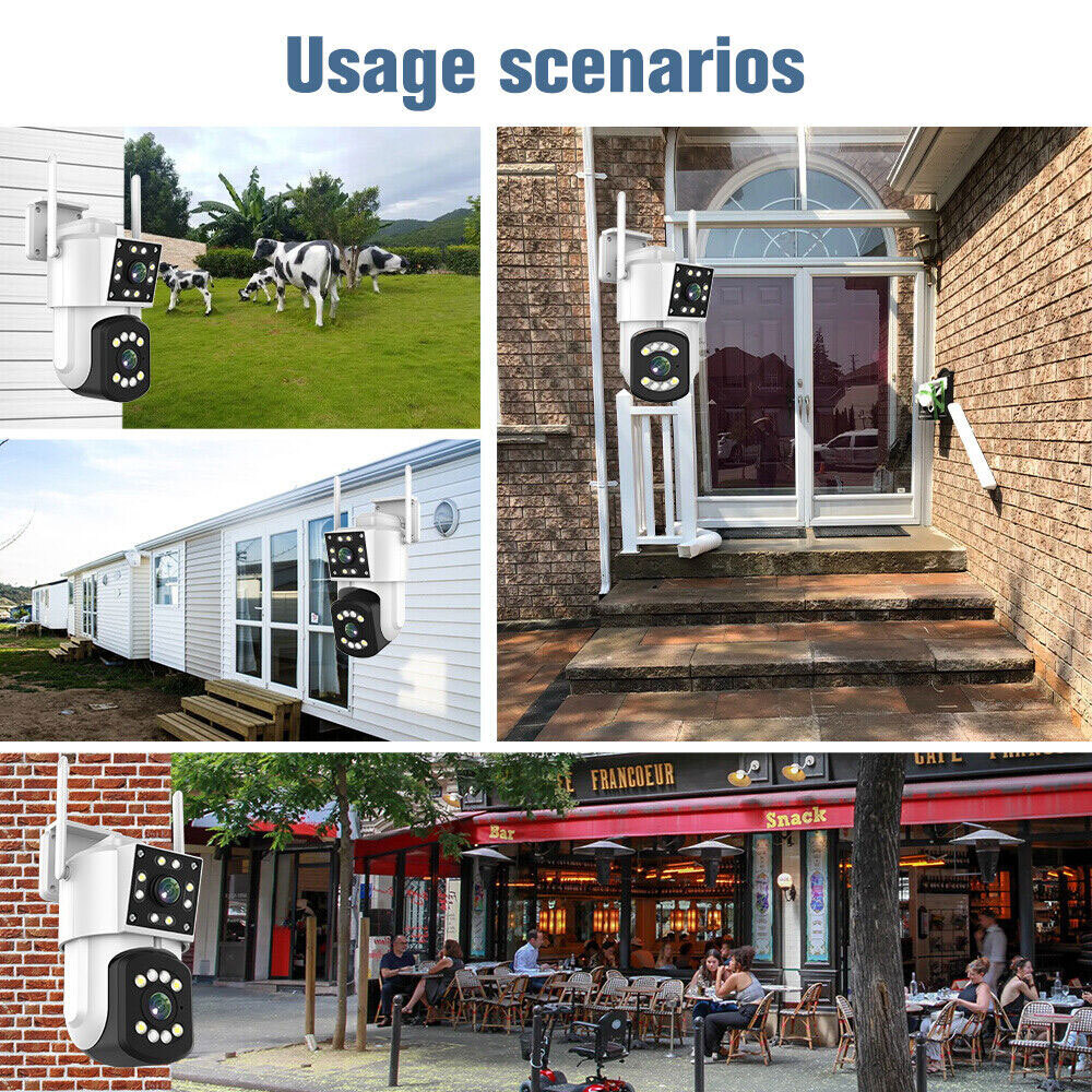 HD 1080P WiFi IP Dual Lens Camera 3MP Night Vision Security CCTV Onvif PTZ Cam