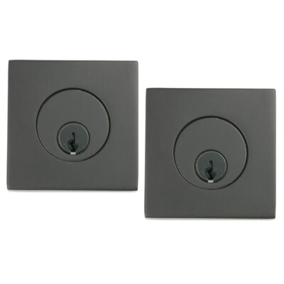 Emtek Square Dbl Cyl Deadbolt BLK