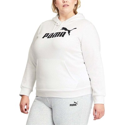 Пуловер с капюшоном и логотипом Puma Essentials Pl, женская белая повседневная спортивная верхняя одежда 8