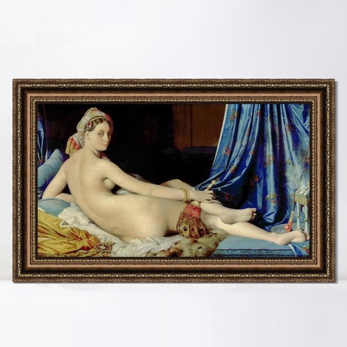 Framed Canvas Art Print La Grande Odalisque by Jean Auguste Dominique Ingres