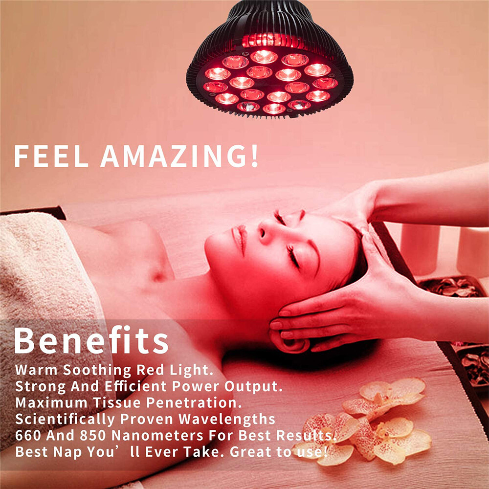 Infrared Red Light Therapy Lamp LED Light Device 660nm & 850nm Relief Skin Pain
