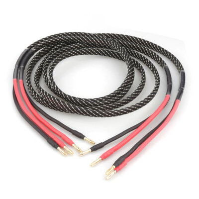 1Pair Pure Copper Wire with Gold Plated Banana Plug HIFI Audio Speaker Cable