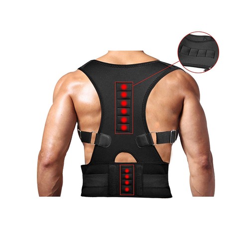 US Posture Corrector Support Magnetic Back Shoulder Brace Belt For Men Women SFC