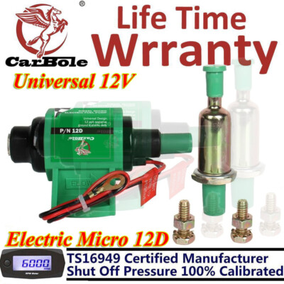 12D Micro Electric Diesel Fuel Pump Universal 5/16 inch Inlet and Outlet 35GPH