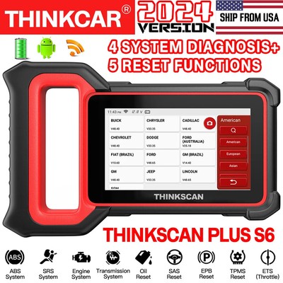 Thinkscan Plus S6 OBD2 Scanner Code Reader Engine ABS SAS Diagnostic TPMS IMMO