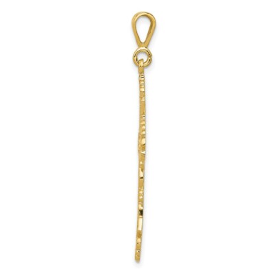 Pre-owned Skyjewelers Real 14kt Yellow Gold Fleur De Lis Cross Pendant