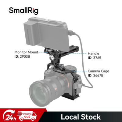 SmallRig a7iv Camera Cage + Arri Top Handle + Arri Monitor Mount for Sony a7iii
