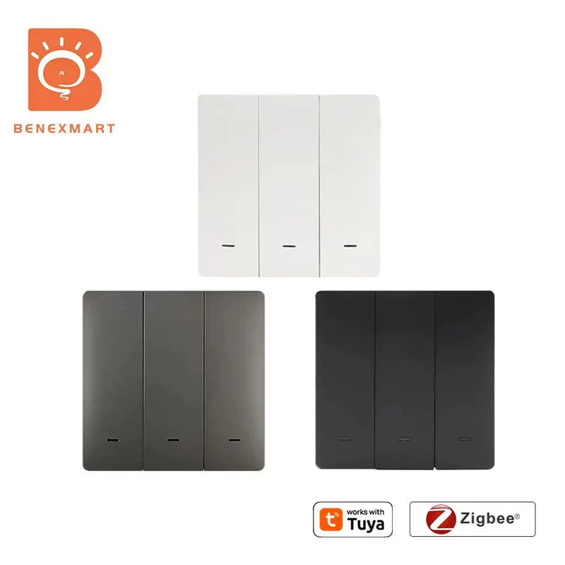 Zigbee Wireless Scene Switch Push Button Remote 1 2 3 4 Gangs Works with Tuya Sm