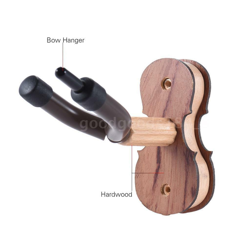 Hardwood Violin Hanger Hook with Bow Holder for Home & Studio Wall Mount S4O9