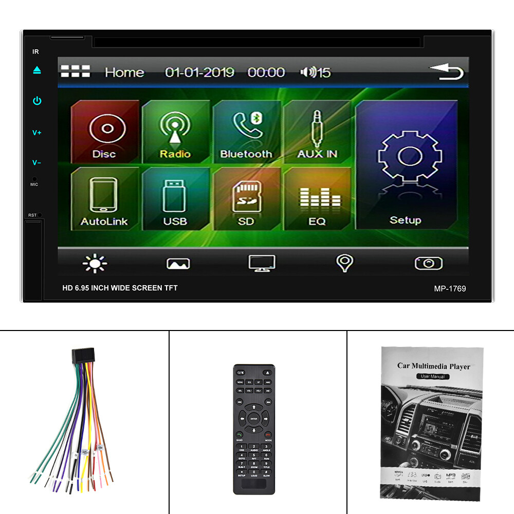 Double 2 Din Car Stereo DVD CD MP3 Player HD In Dash Bluetooth FM AM Radio USB