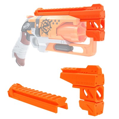 MaLiang 3D Print Snub Magnum Barrel Rail Orange for Nerf HammerShot Modify Toy