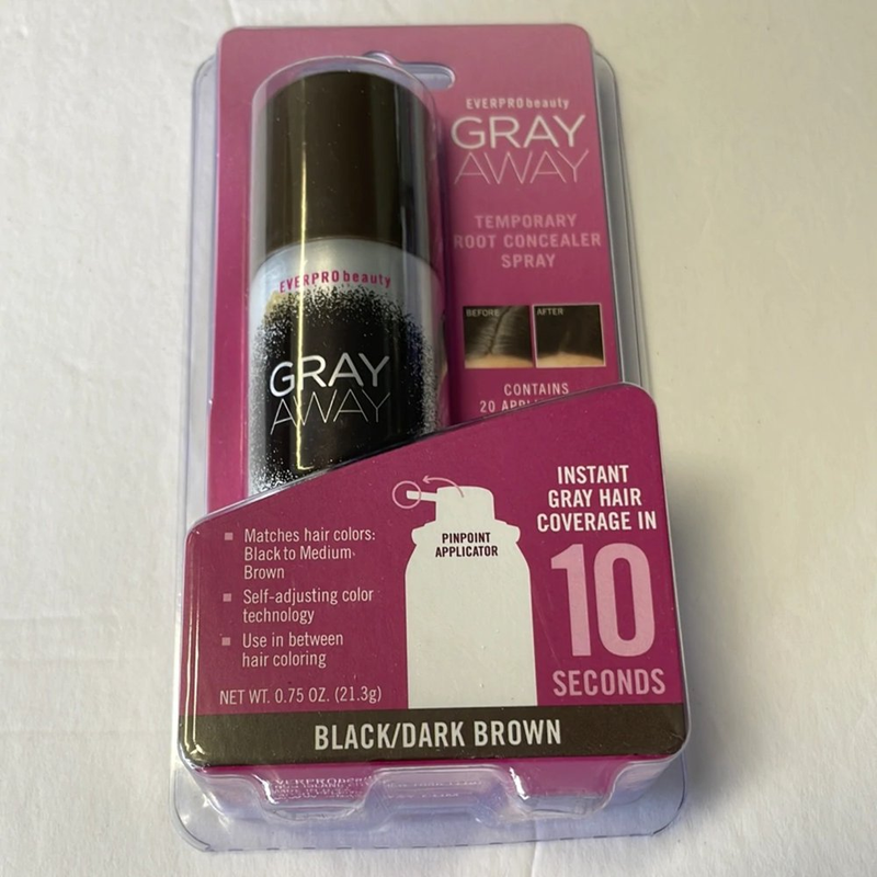 Everpro Gray Away Temporary Hair Color Root Touch-Up Quick Stick, Black/Dark Bro
