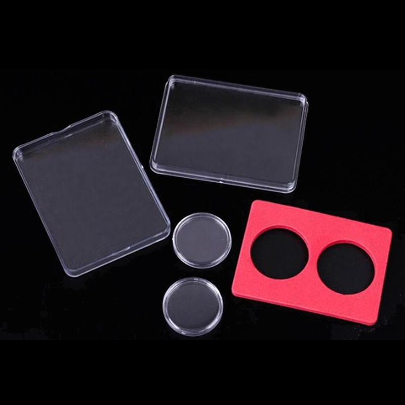 M??Nzenhalter Schaukasten Aufbewahrungsbox Schutzkoffer Organizer F??R 2 M??Nzen