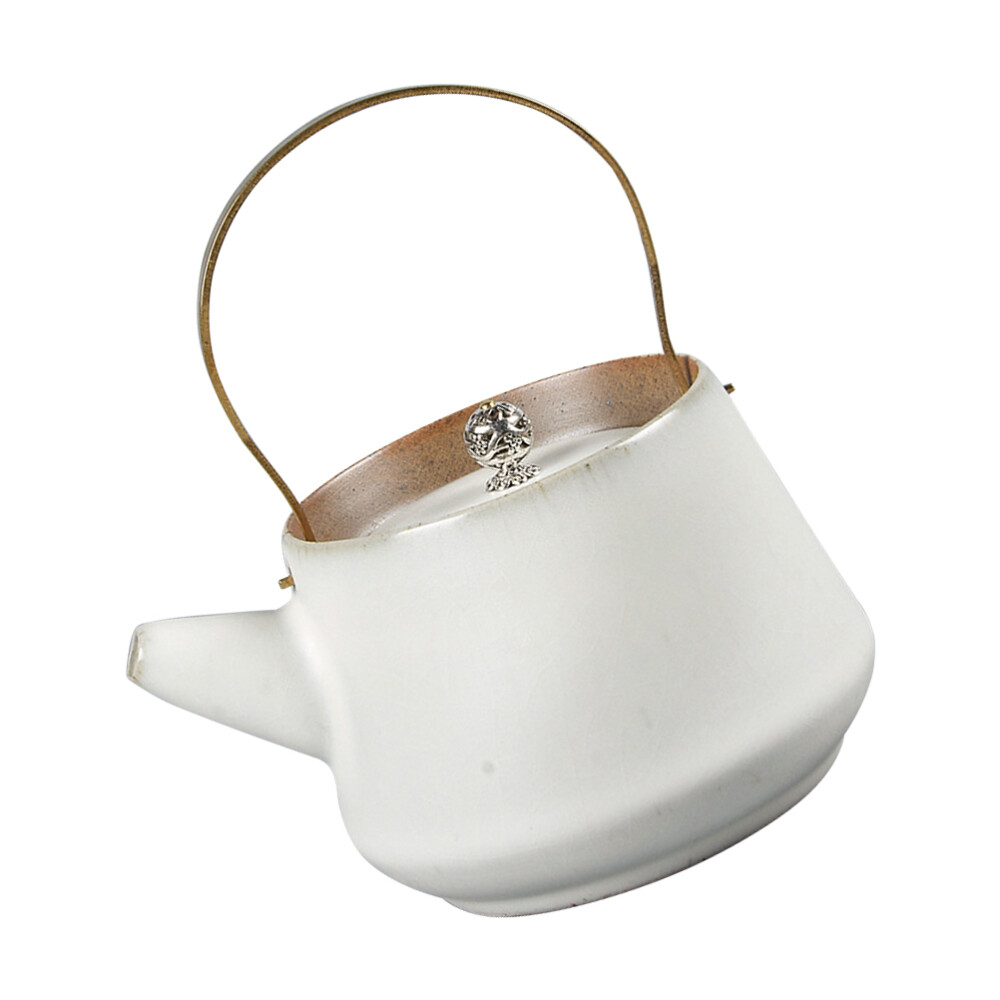 White Ceramics Boil Teapot Office Japanese Pots Stainless St
