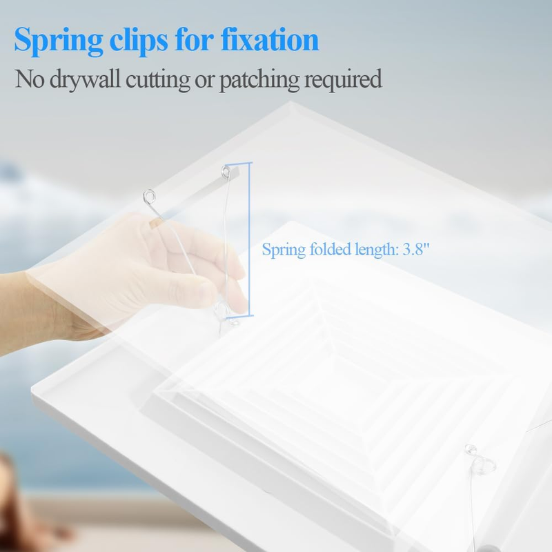 Bathroom Ceiling Fan Grille with Springs, Vent Cover for Broan-Nutone Exhaust Fa