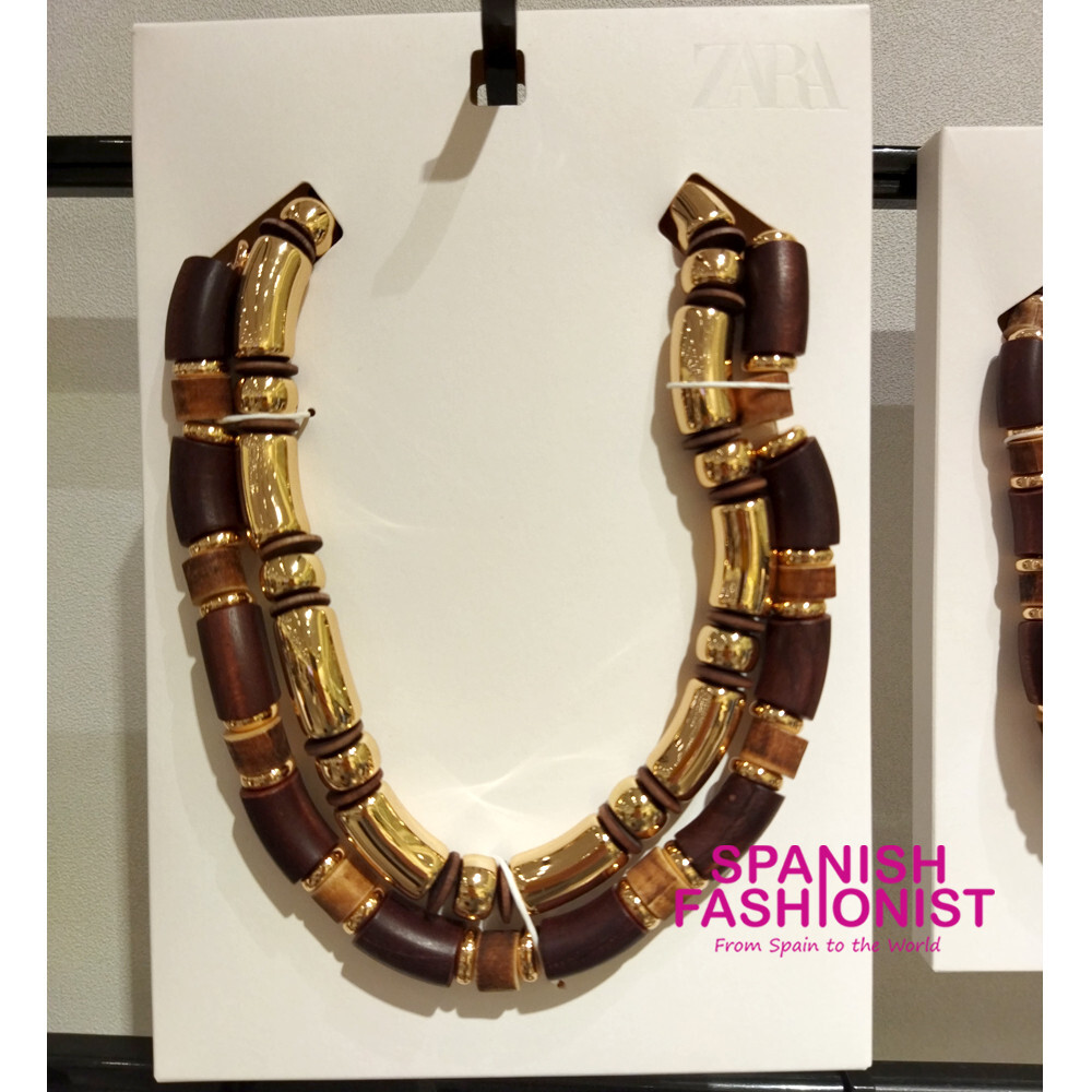 ZARA WOMAN SS25 PACK OF 2 COMBINED WOOD NECKLACES 4736/051