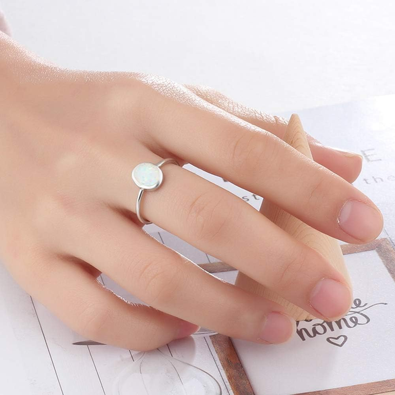 Stainless Steel Oval Shape Simulated Fire Opal Wedding Engagement Proposal Ring