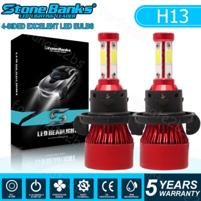 2X H13 9008 LED Headlight Super Bright Bulbs Kit 420000LM White Hi-Lo Beam 6000K