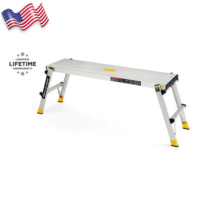 Aluminum Slim-Fold Work Platform 300 Lbs. Load Capacity 4 Ft. X 12 In. X 20 In
