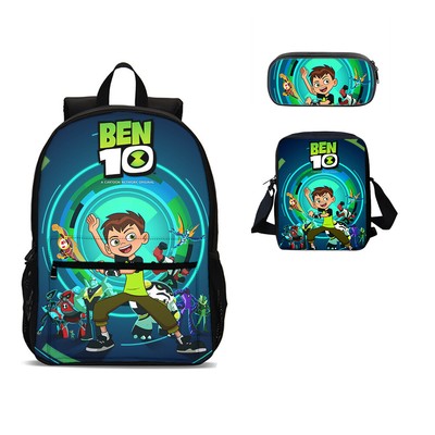 Ben 10 School Backpack Set Shoulder Bag Lunch Box Crossbody Bag Pencil Case #1