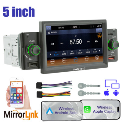 5 Inch Car Bluetooth MP5 Player 1 Din Touch Screen Carplay Radio Model Swm 151c.
