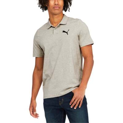 

Рубашка поло мужская зеленая повседневная Puma Essentials Heather с коротким рукавом 588511-33, Зеленый, Puma Essentials Heather Short Sleeve Polo Shirt