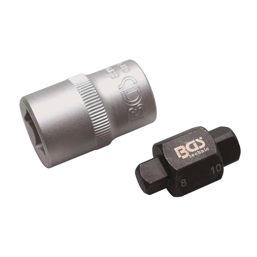 8mm 10mm Square Tool BGS Oil Drain Plug Socket 4-pt. 8 Mm / 10 Mm ...