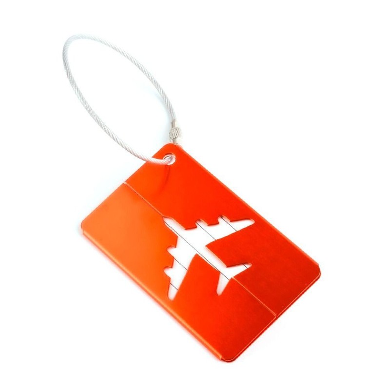 4 Pcs Aluminium Luggage Tags Holiday Suitcase Labels Travel Bag ID Plane