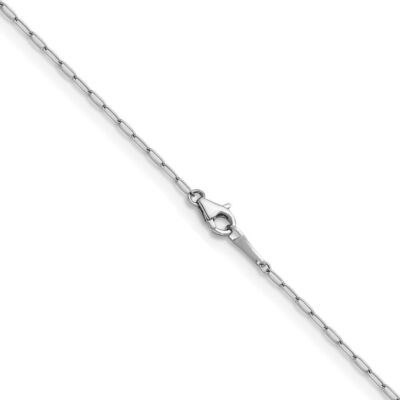 Pre-owned Diamond2deal Platinum Solid 1.4mm Oval Link 20 Inch Chain Necklace For Women 3.31gram In White