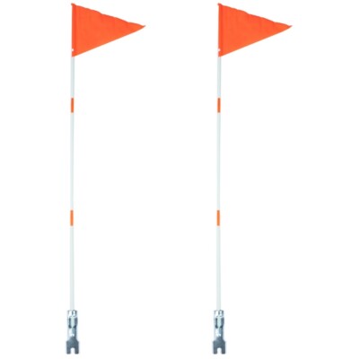 2X Safety Flag 4' Bike Flags with Pole Safety Fiberglass Pole ATV Flag Golf Cart