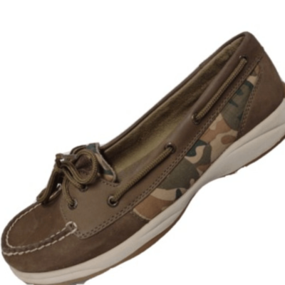 Camo sperrys sale women's