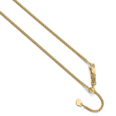 Pre-owned Superdealsforeverything Real 10kt Yellow Gold Adjustable 1.35mm Wheat Chain; 22 Inch; Lobster Clasp