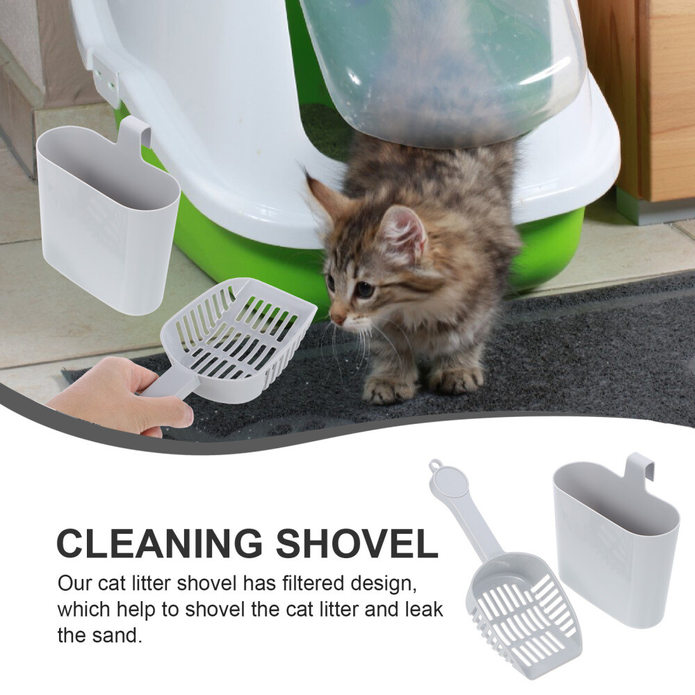 Cat Poop Scoop and Waste Receptacles Set for Self-Cleaning Cat Litter Box