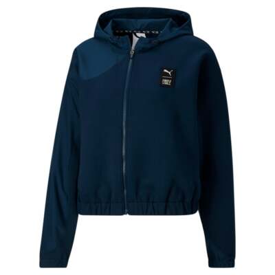 Puma First Mile X Fleece Full Zip Hoodie Женская синяя повседневная верхняя одежда 52345073