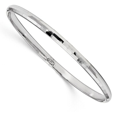 Pre-owned Superdealsforeverything Real 10kt White Gold Polished Bangle