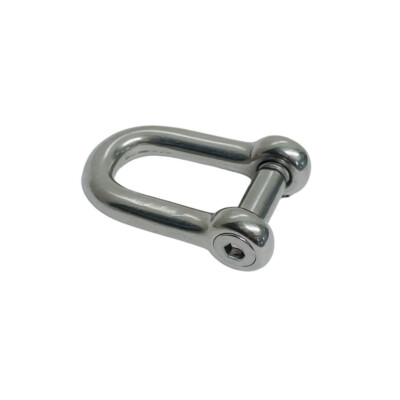 Hex Sink Screw Pin D-Shackle 5/16'' Marine Grade 1300Lb WLL Stainless Steel T316 