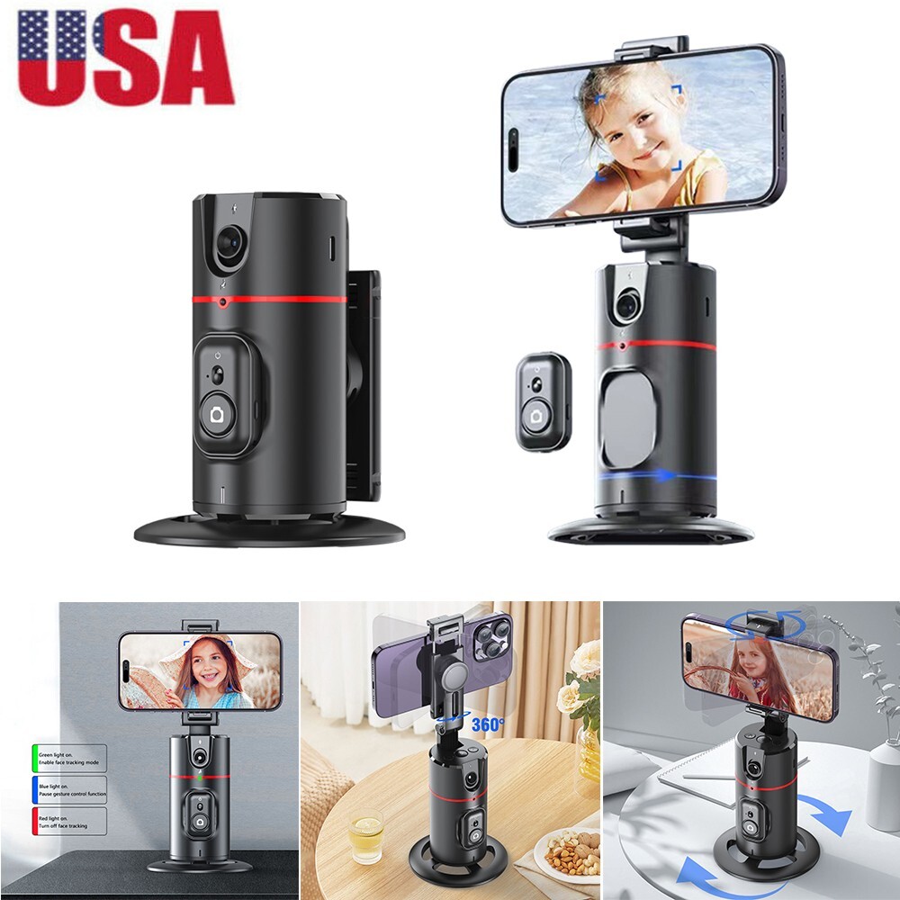 360° Rotating Auto Face Tracking Tripod Phone Holder for Smart Shooting Vlog US