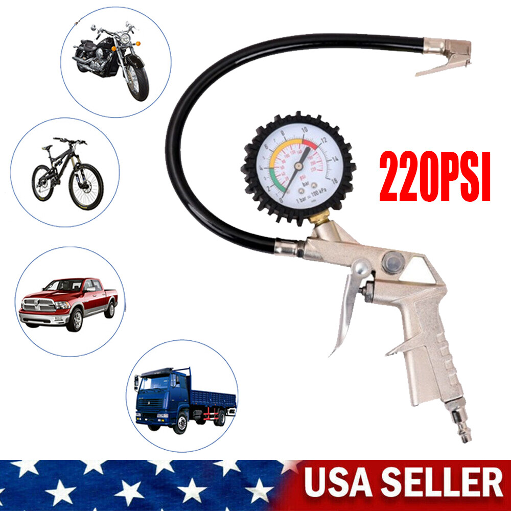 Pressure Gauge Air Chuck 220 Psi