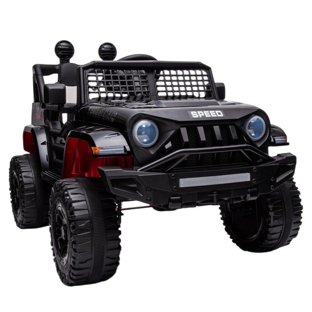 Black 12V Kids Car Power Wheels Ride-on Truck Vehicle w/Remo