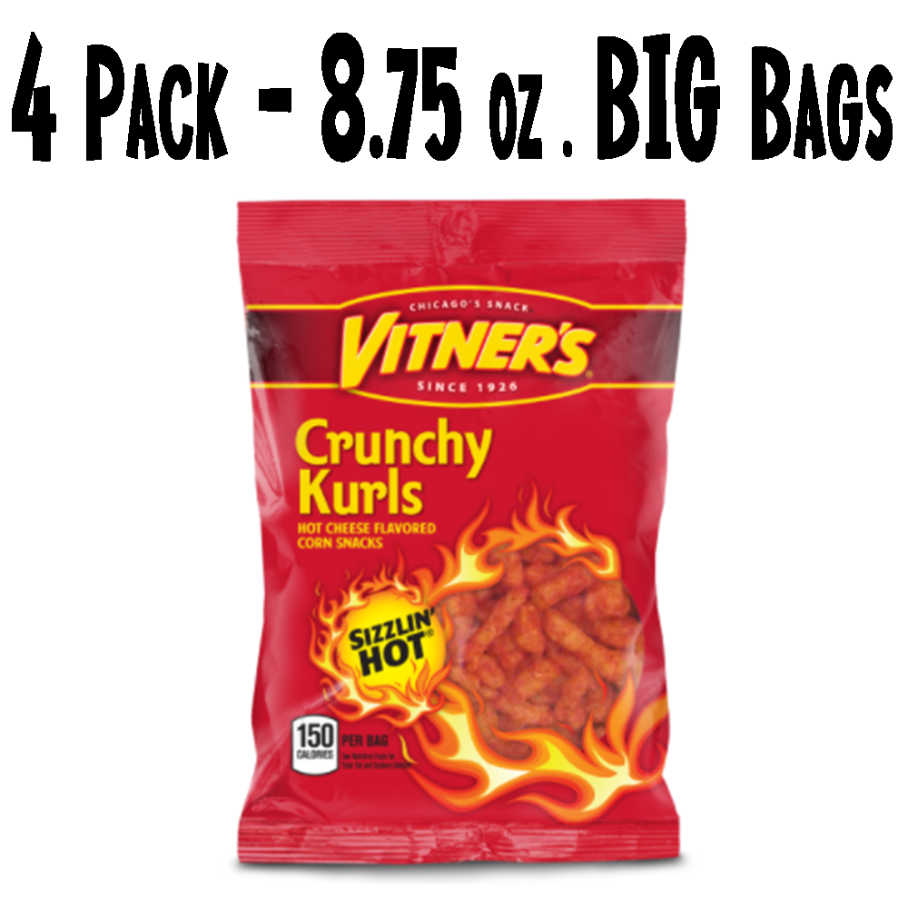 Chicago's Vitner's Sizzlin Hot Cheese Crunchy Kurls - 4 Pack
