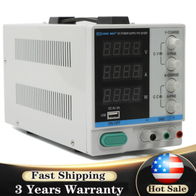 0-30V 0-10A DC Power Supply Lab Variable Adjustable Regulated Bench Switching 