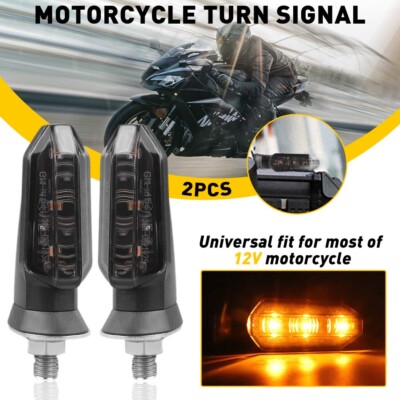 Motorcycle LED Turn Signal Blinker Light Indicator Smoke Amber For Honda/Aprilia