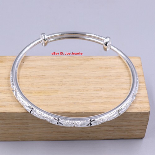 Adjustable Bangle Solid 999 Fine Silver Bangle 56-62mm Inner