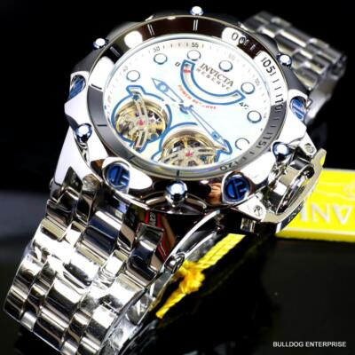 Pre-owned Invicta Reserve Venom Fusion Double Open Heart Automatic Steel Mop Watch