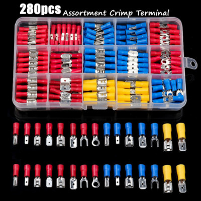 280PCS Assorted Crimp Spade Terminals Insulated Electrical Wire Connectors Kit
