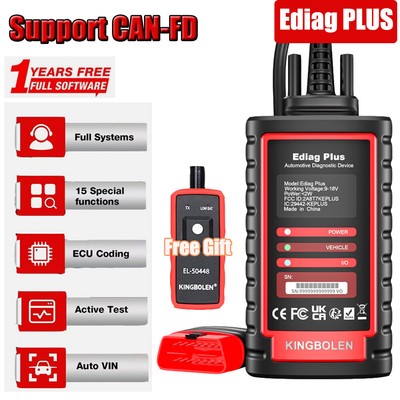 KINGBOLEN Ediag Plus Car OBD2 Scanner Diagnostic Tool CANFD Protocol ECU Coding