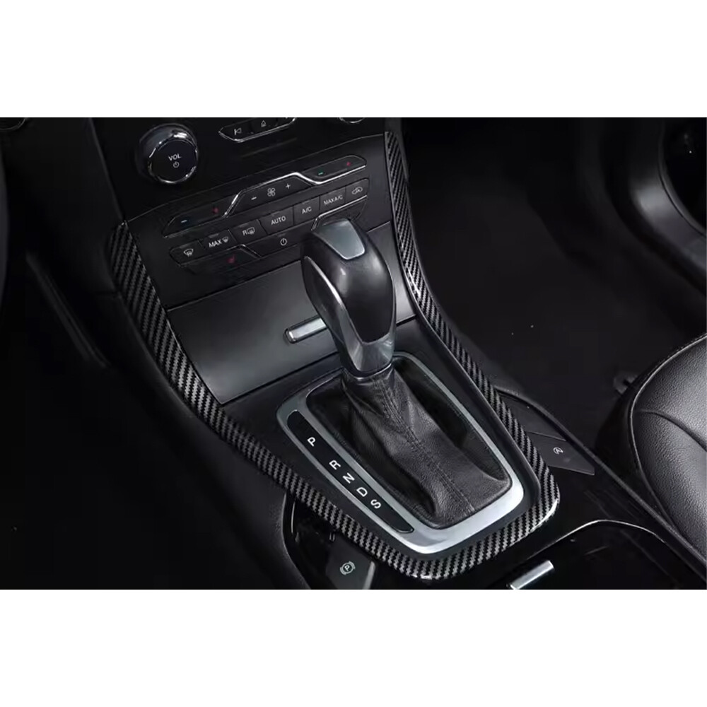 Gear Shift Panel Trim Frame Cover 1PCS For Ford Edge 2015-2018 ABS Carbon Fiber