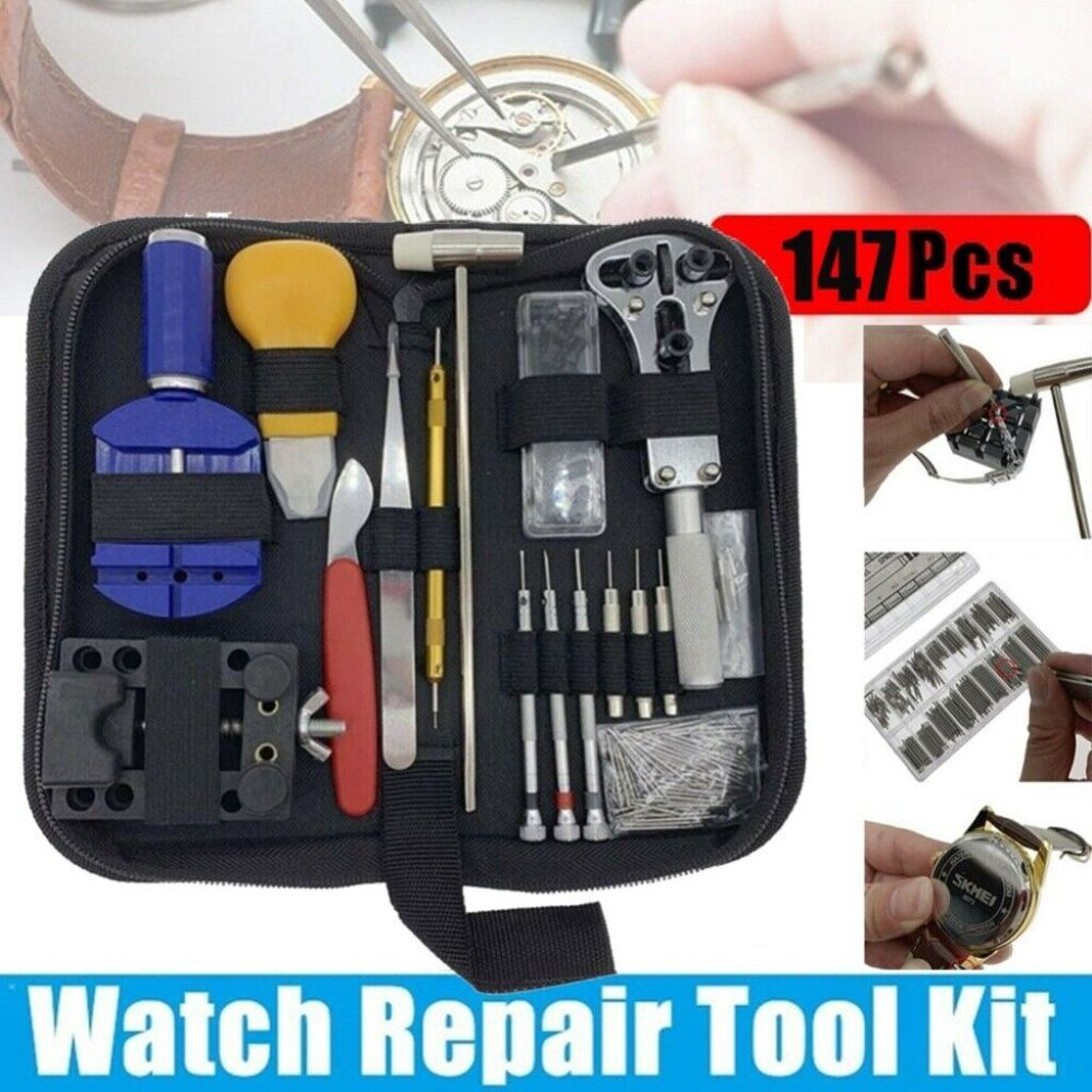 147PCS Watch Opener Repair Tool Watchmaker Spring Bar Band Link Remover